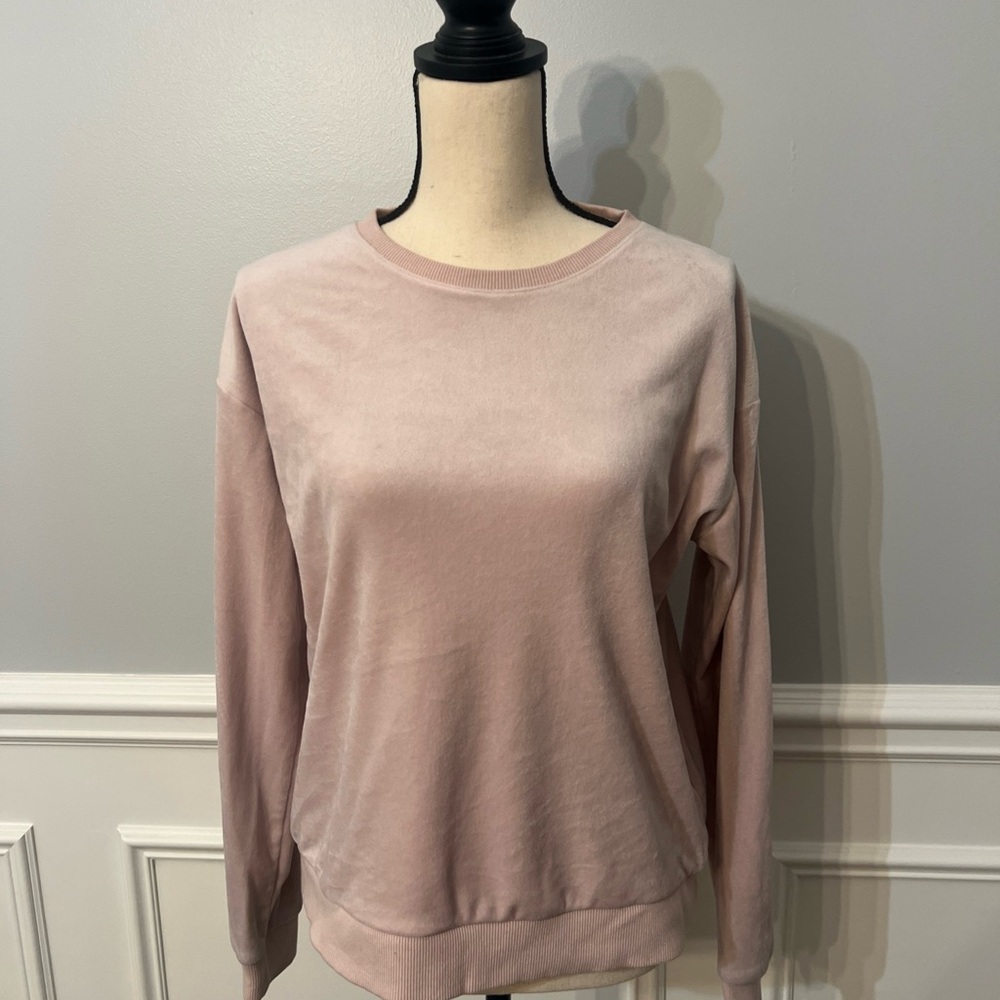 Banana Republic Women’s M Sweater/Sweatshirt Velvet Velour Blush Pink Pullover